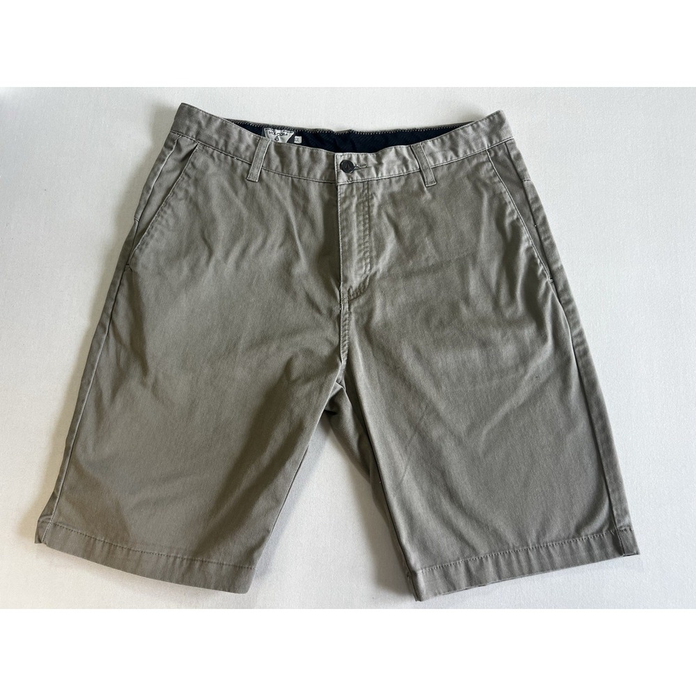 Volcom Frickin Modern Stretch Chino Shorts Mens 34 Khaki Tan Walkshorts